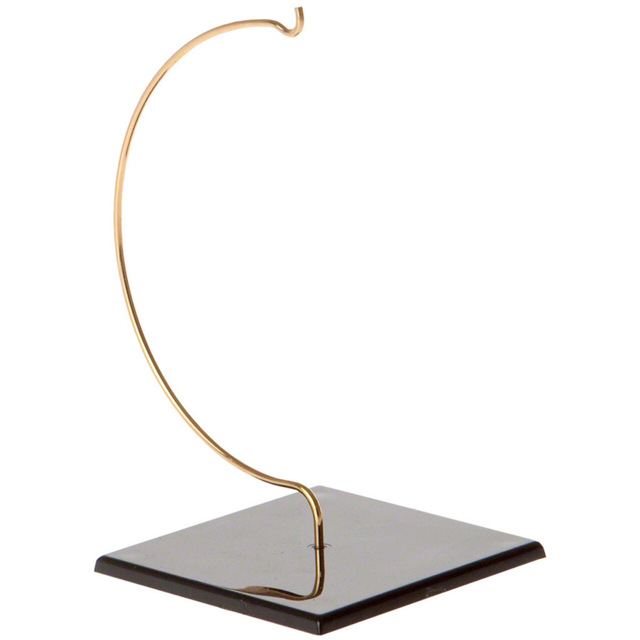 Plymor Wire Ornament Hanger Display with 3.25" Black Acrylic Thin Square Base, 5.5" H